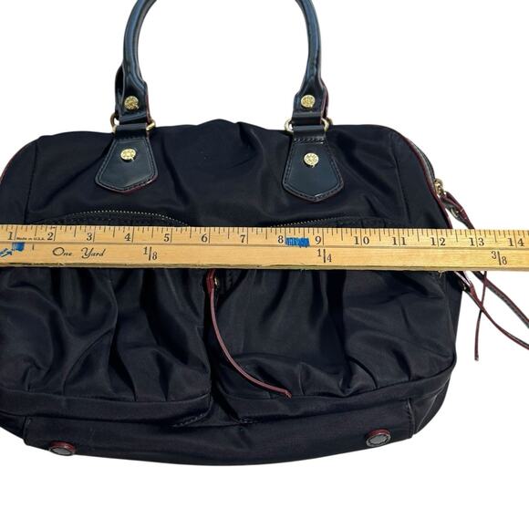 MZ Wallace Paige Nylon Black with Leather Trim Shoulder Bag Purse Handbag - Picture 9 of 11